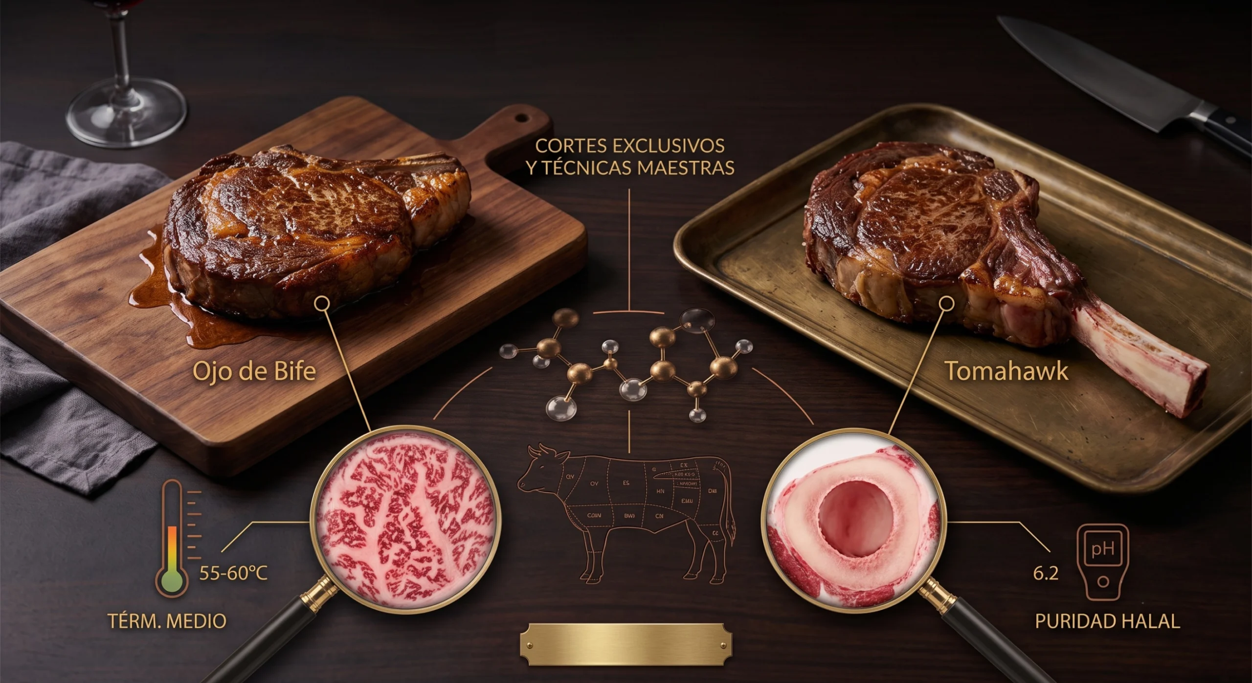Cortes de res premium y el arte de la carne de alta calidad
